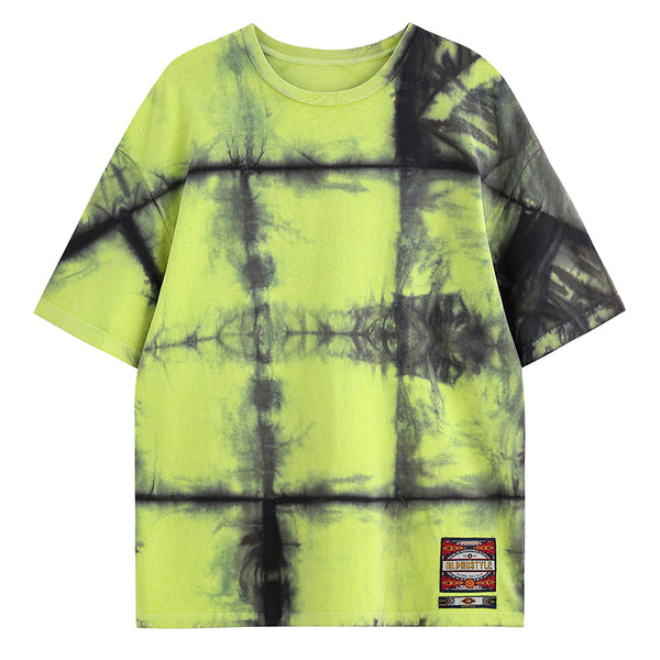 epnok シャツ 「EPNK」Tie-dye cut off check shirt / タイ