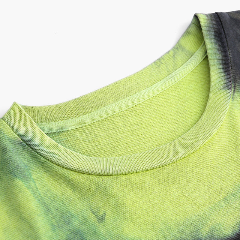 セール】【EPNK】Tie-dye cut off check shirt / タイダイカット