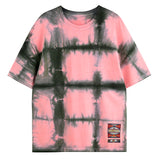 ALPHASTYLE® ZIRCON TIE DYE CHECK T-SHIRT