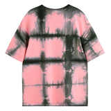 ALPHASTYLE® ZIRCON TIE DYE CHECK T-SHIRT